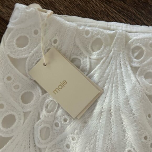 NWT MAJE Julie Guipure Lace Mini Skirt 36 us 4 - Picture 9 of 13